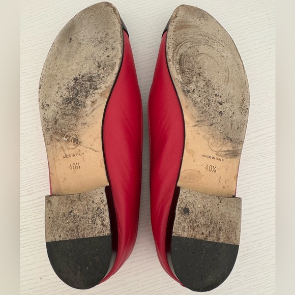 Chanel Hot Pink & Black Leather CC Bow Ballet Flats Size 40.5 Authentic Shoes - Picture 8 of 9